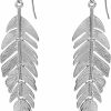 Humble Chic Humble Chic Feather Earrings For Women - Long Hanging Boho Leaf Earrings In Gold, Silver, Or Rose Gold Tone | Earrings