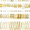 iF YOU 36 Pairs Gold Hoop Earrings Set For Women Girls Multipack, Hypoallergenic Chunky Chain Twisted Hoop Earrings Pack, Fashion Dangle Earrings Jewelry For Gift | Earrings