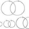 WEILYDF Keklle Stainless Steel 4 Pairs Clip On Hoop Earrings For Women Men Non Pierced Earrings (A:Silver-Tone) | Earrings