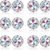 Besteel Besteel Rhinestone Earrings Round Shaped Acrylic Stone Inside Crystal Halo Stud Earrings For Dance Competitions Stage Opera Performance Wedding Party Earrings Jewelry 15Mm, 6/12 Pairs | Earrings