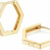 Eterbeau Eterbeau 14K Gold Hoop Earrings For Women In Hexagon Styles Delicate Simple Thick Gold Hoop Earrings Allergy-Free Small Gold Hoop Earrings 20Mm (Gold) | Earrings