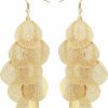 Jojomina Boho Gold Dangle Earrings For Women Trendy Long Drop Chandelier Bohemian Fligree Leaf Earrings Dangling Lightweight Hyopallergenic For Women Girls | Earrings