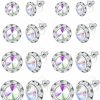 Besteel Besteel 8 Pairs Hypoallergenic Dance Competition Earrings For Women Girls Acrylic Halo Crystal Rhinestone Stud Earrings For Stage Opera Performance Wedding Bridal Party 10/15/18/20Mm Ab & Clear | Earrings