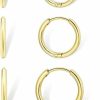 Holfeun Dainty Small Gold Hoop Earrings For Women Set: 5 Pairs Lightweight 14K Gold Minimalist Huggie Hoop Earrings Cartilage Hoop Earring Helix Earring Tiny Gold Hoops For Women Men Girls 1.6Mm Thickness Hypoallergenic Earring Sets For Multiple Piercing | Earrings